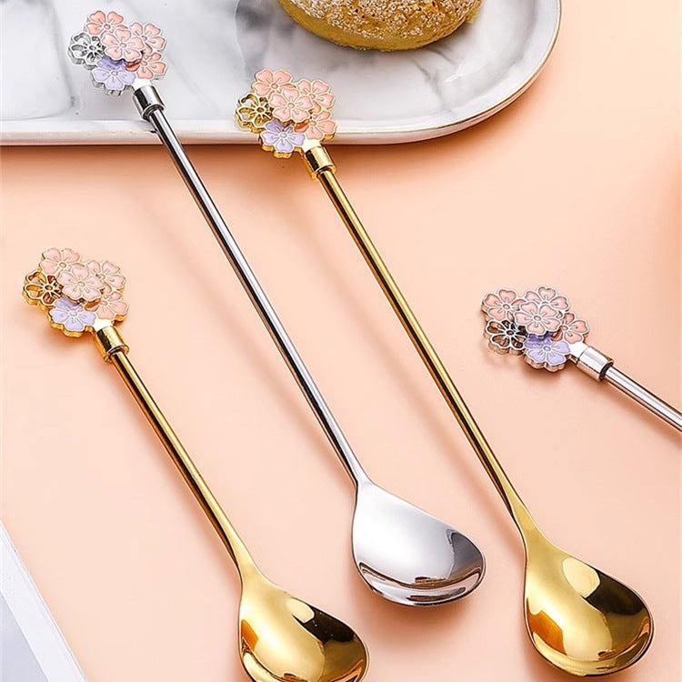 Zerelle – Cherry Blossom Spoon Set (Gold/Silver)