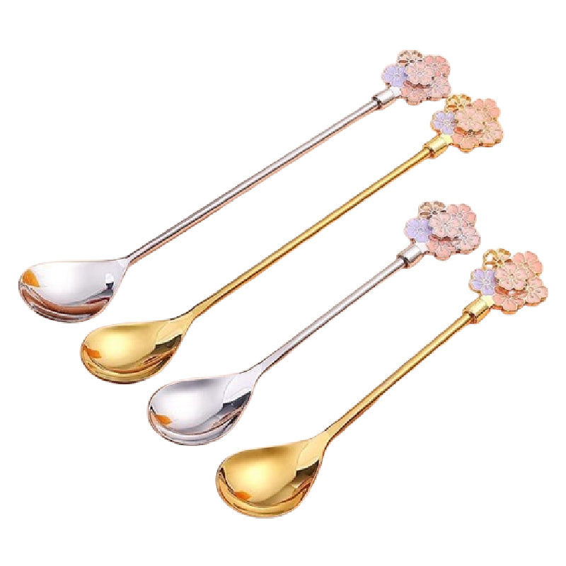 Zerelle – Cherry Blossom Spoon Set (Gold/Silver)