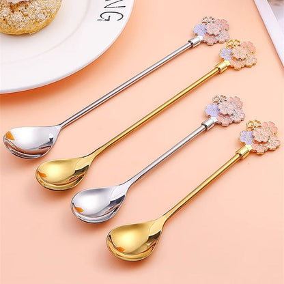 Zerelle – Cherry Blossom Spoon Set (Gold/Silver)